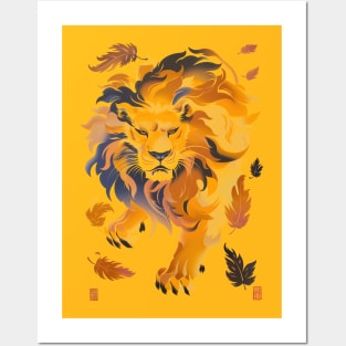 Traditional Golden Lion Posters and Art